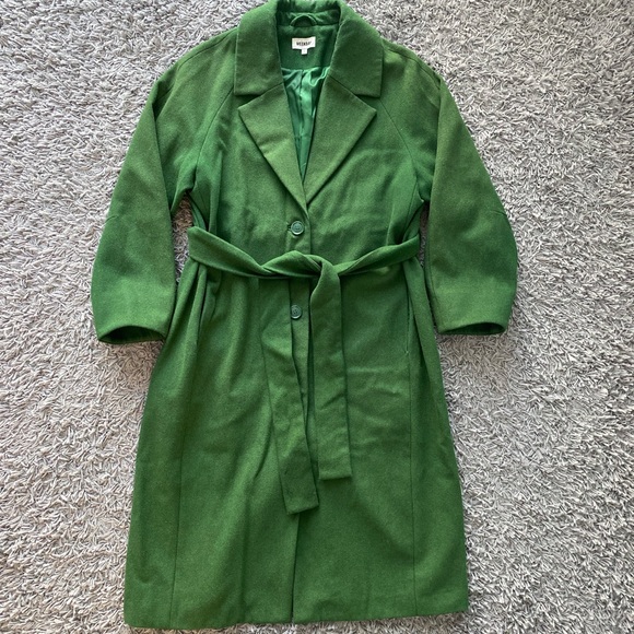 Weekday wool coat in bottle green - Picture 2 of 9